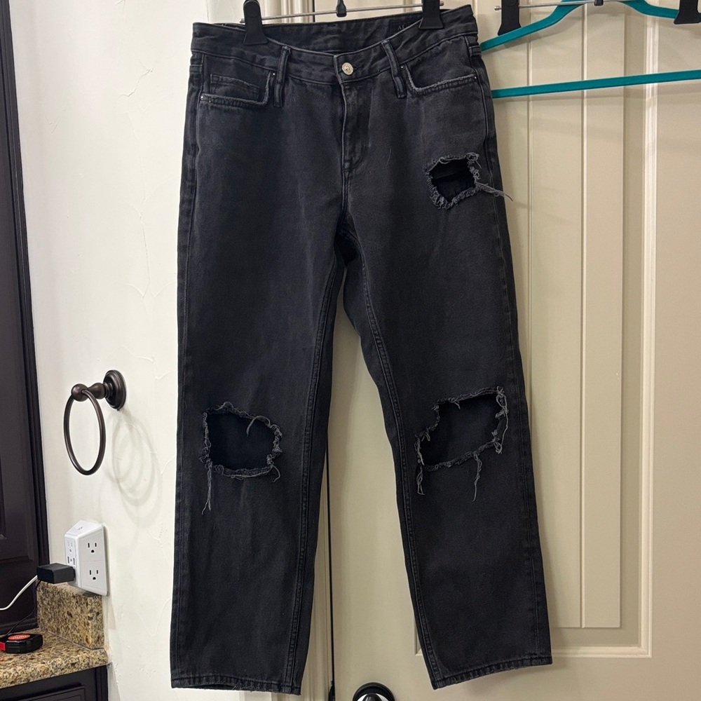 Distressed Black women Jeans
